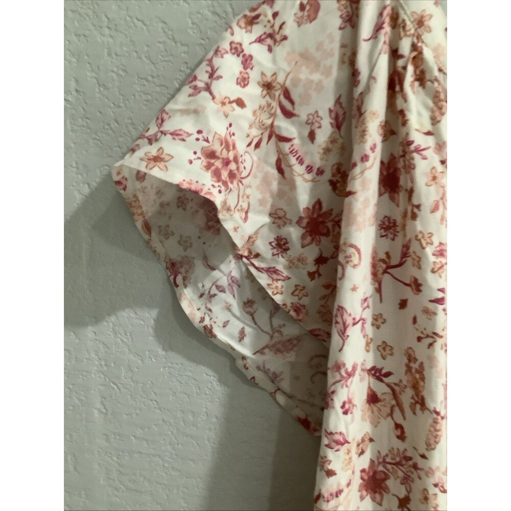 LUCKY BRAND DRESS SIZE L BOHO FLORAL COTTAGE BUTTON UP BELTED RAGLAN SLEEVE NWOT - Picture 12 of 12